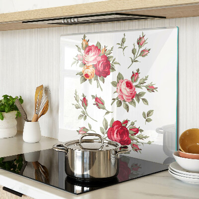 Tagliere in vetro temperato Rose d'epoca