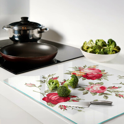 Tagliere in vetro temperato Rose d'epoca