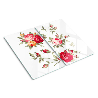 Tagliere in vetro temperato Rose d'epoca