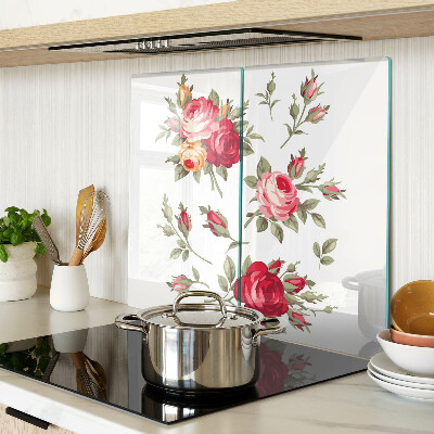 Tagliere in vetro temperato Rose d'epoca