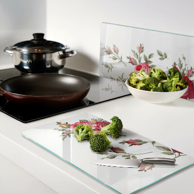 Tagliere in vetro temperato Rose d'epoca