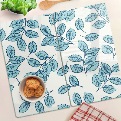 Tagliere in vetro Foglie nei toni del blu