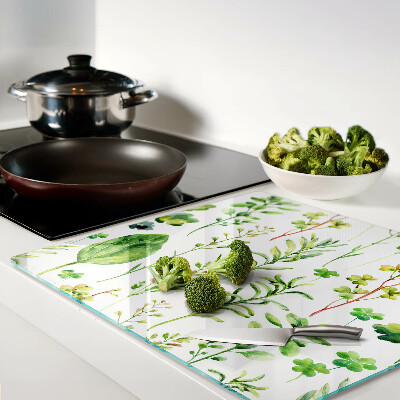 Tagliere in vetro Motivi vegetali in tonalità di verde