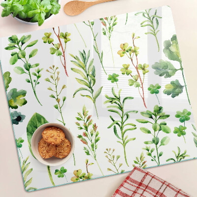 Tagliere in vetro Motivi vegetali in tonalità di verde