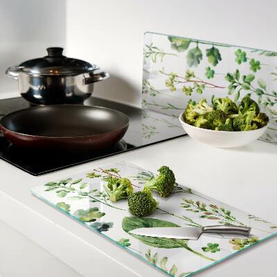 Tagliere in vetro Motivi vegetali in tonalità di verde