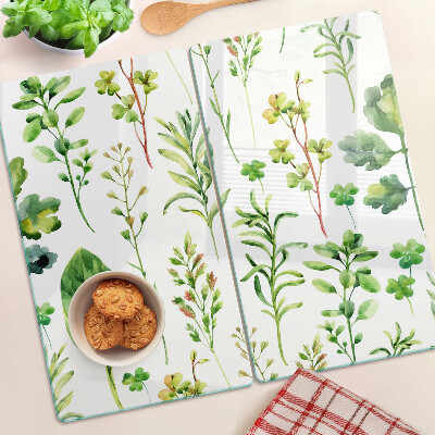 Tagliere in vetro Motivi vegetali in tonalità di verde