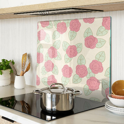 Tagliere in vetro temperato Rose sulle foglie