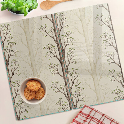 Tagliere in vetro Rami di albero con motivo a foglie