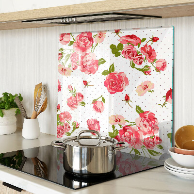 Tagliere in vetro Rose su sfondo bianco