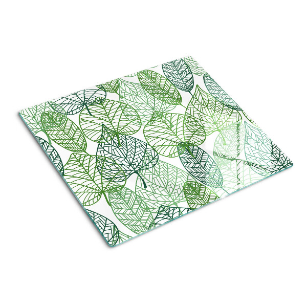 Tagliere in vetro Foglie in diverse tonalità di verde