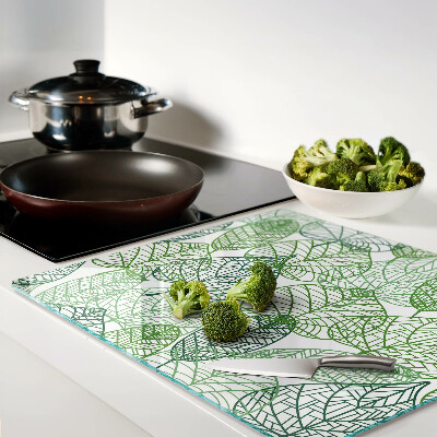 Tagliere in vetro Foglie in diverse tonalità di verde