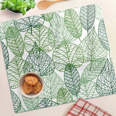 Tagliere in vetro Foglie in diverse tonalità di verde