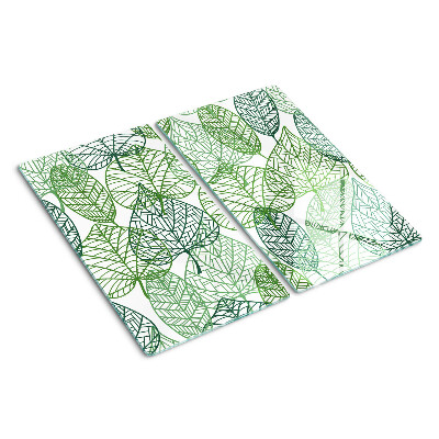 Tagliere in vetro Foglie in diverse tonalità di verde