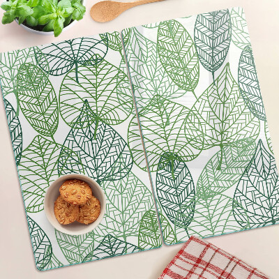 Tagliere in vetro Foglie in diverse tonalità di verde