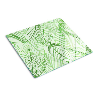 Tagliere in vetro temperato Foglie in tonalità di verde