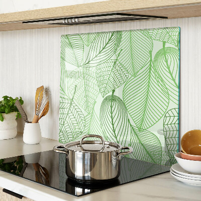 Tagliere in vetro temperato Foglie in tonalità di verde