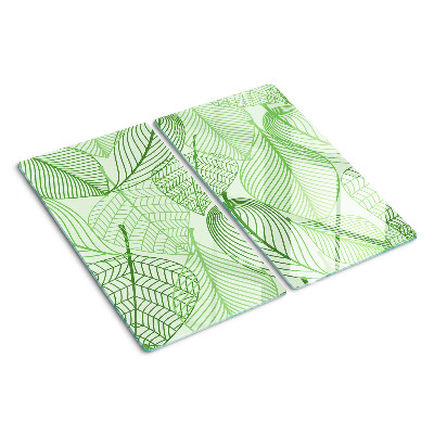 Tagliere in vetro temperato Foglie in tonalità di verde