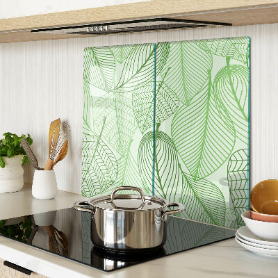Tagliere in vetro temperato Foglie in tonalità di verde