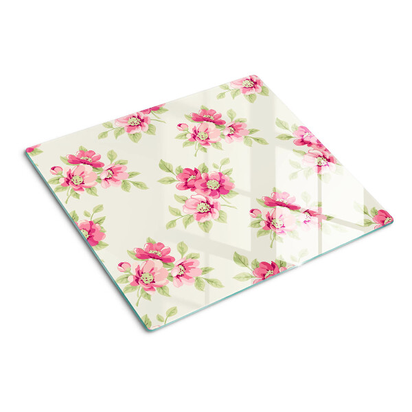 Tagliere in vetro Fiori nelle tonalità del rosa