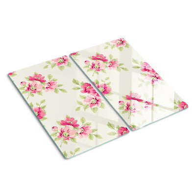 Tagliere in vetro Fiori nelle tonalità del rosa
