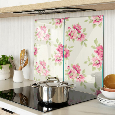 Tagliere in vetro Fiori nelle tonalità del rosa