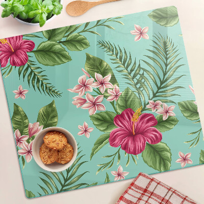 Tagliere in vetro Motivo floreale tropicale