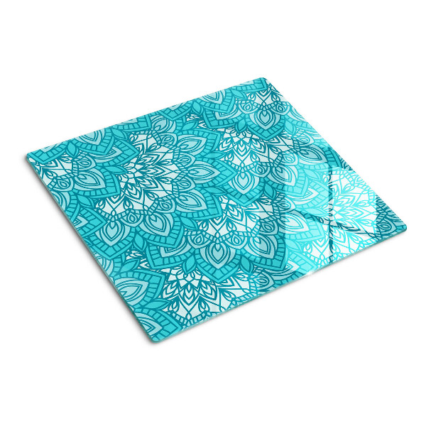 Tagliere in vetro Motivo mandala nei toni del blu