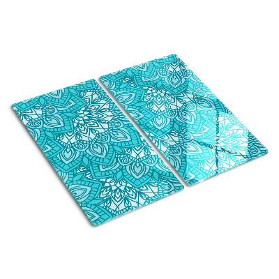 Tagliere in vetro Motivo mandala nei toni del blu