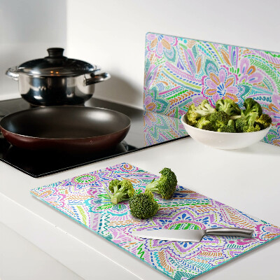 Tagliere in vetro Motivo floreale in stile boho