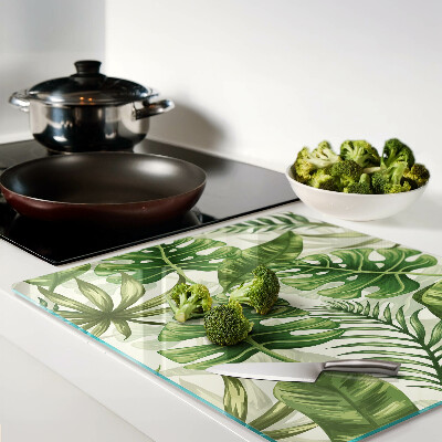 Tagliere in vetro Foglie tropicali
