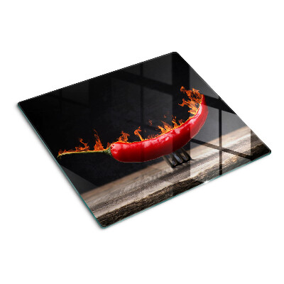Tagliere in vetro Fuoco e peperoncino