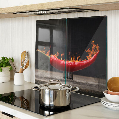 Tagliere in vetro Fuoco e peperoncino