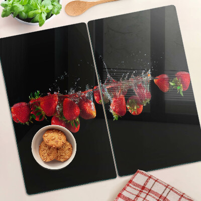 Tagliere in vetro Fragole in acqua