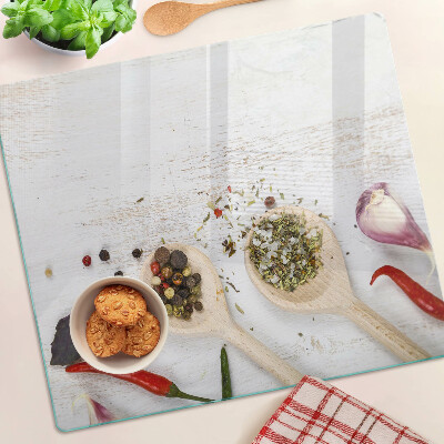 Tagliere in vetro temperato Spezie ed erbe aromatiche