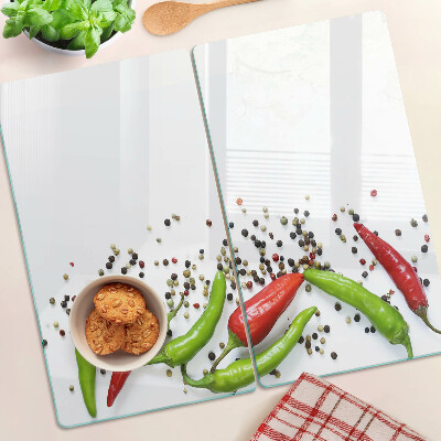 Tagliere in vetro Paprika e pepe