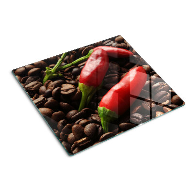 Tagliere in vetro Caffè e peperoncino