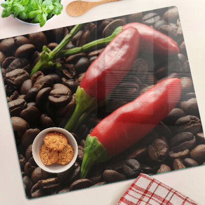 Tagliere in vetro Caffè e peperoncino