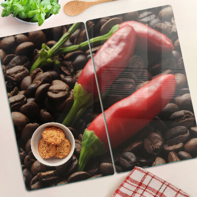 Tagliere in vetro Caffè e peperoncino