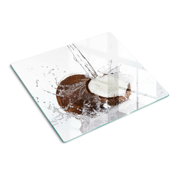 Tagliere in vetro temperato Cocco con acqua e spray