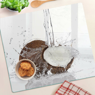 Tagliere in vetro temperato Cocco con acqua e spray