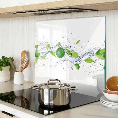 Tagliere in vetro temperato Limoni e acqua con foglie