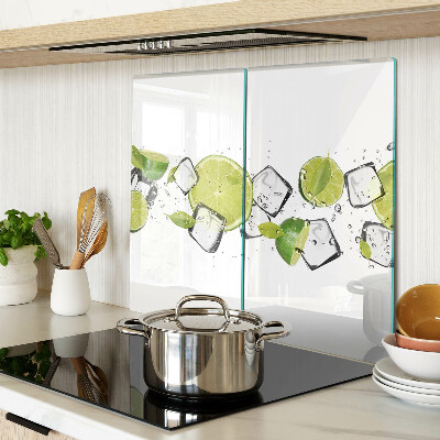 Tagliere in vetro temperato Limoni con ghiaccio in acqua