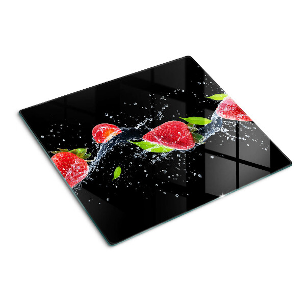 Tagliere in vetro Fragole in acqua
