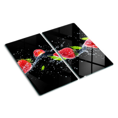 Tagliere in vetro Fragole in acqua