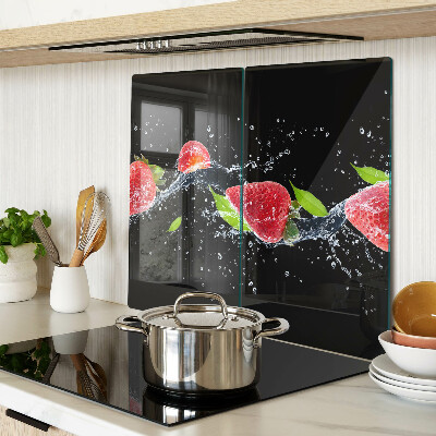 Tagliere in vetro Fragole in acqua