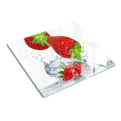 Tagliere in vetro Fragole in acqua