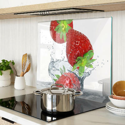 Tagliere in vetro Fragole in acqua