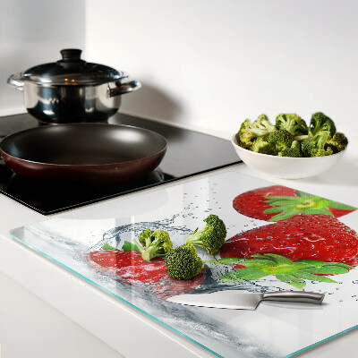 Tagliere in vetro Fragole in acqua