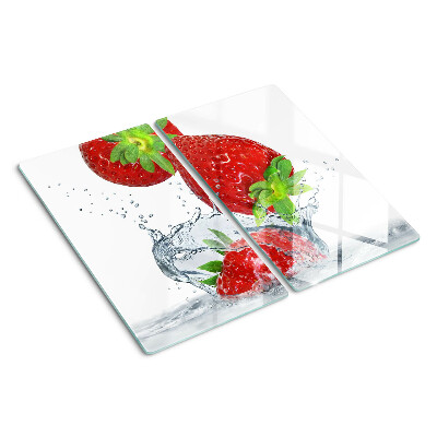 Tagliere in vetro Fragole in acqua