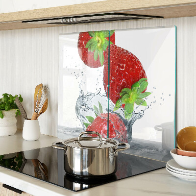 Tagliere in vetro Fragole in acqua